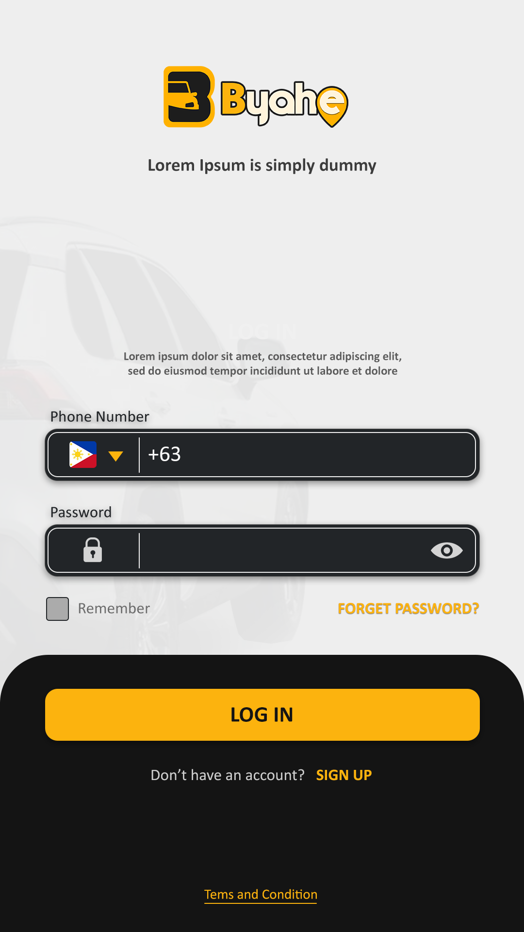 Mobile app screenshot 2